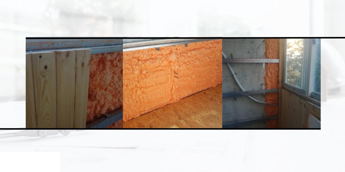 Утепление балкона полиуретановым утеплителем Полинор